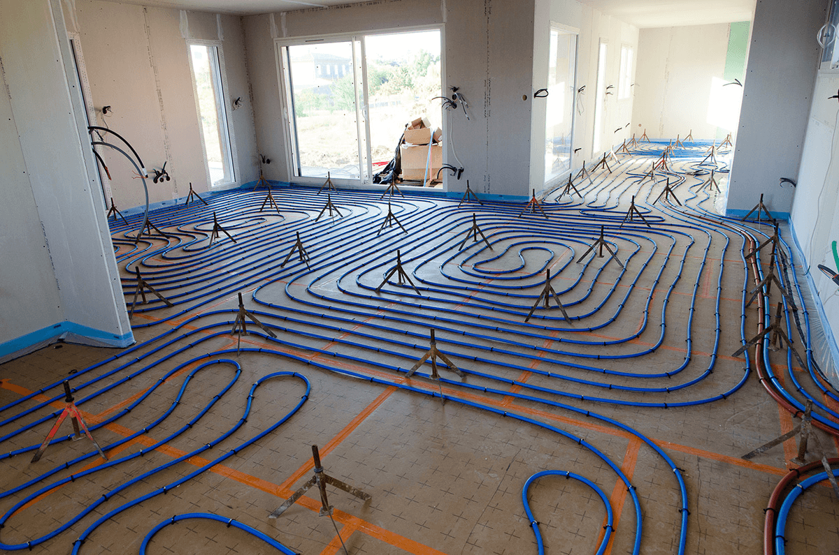 Fußbodenheizung Installation